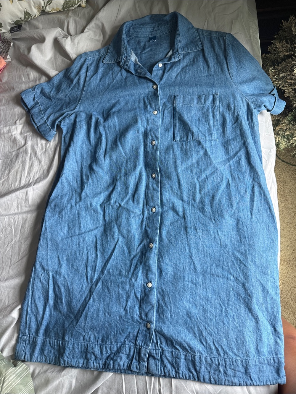 Old Navy Blue Chambray Midi Shirtdress